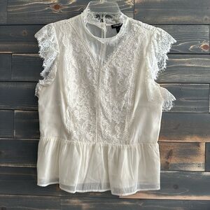 Elegant Express Cream Lace Blouse